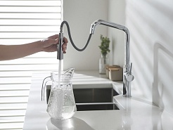 Timo Смеситель для кухни Saona 2386/00FL с выдвижной лейкой – фотография-4